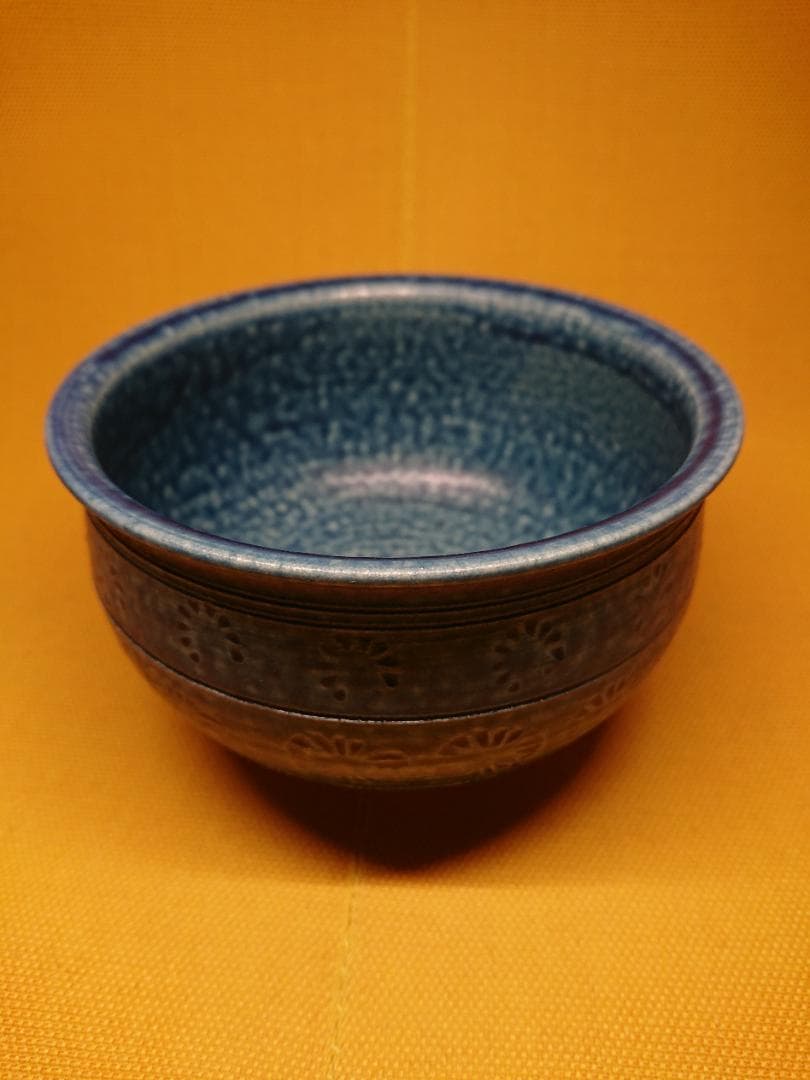 【美品】小鉢　丼鉢　青釉　陶器　置物　インテリア　工芸品　美術品　A3208