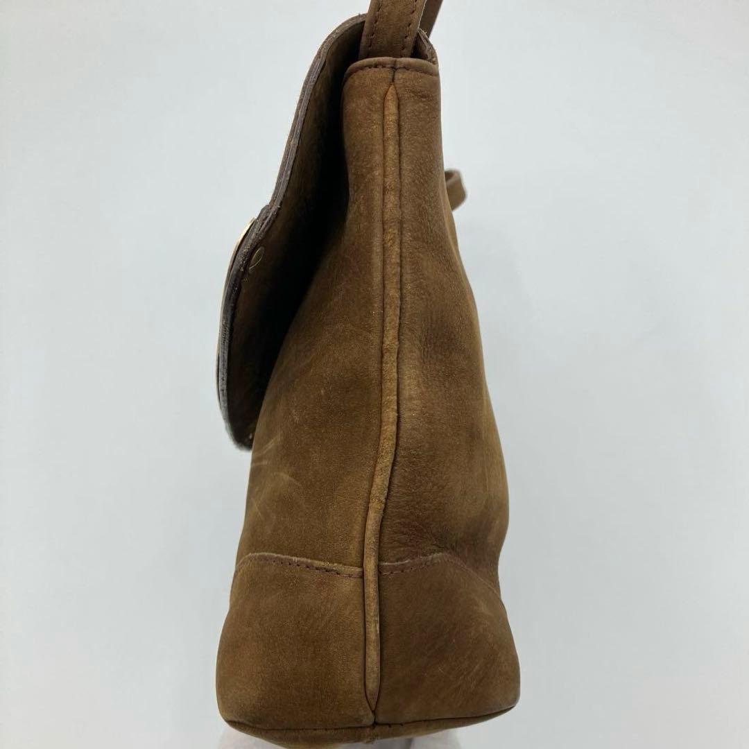 【希少】CELINE スエード マカダム ロゴ型押し フラップ ショルダーバッグ