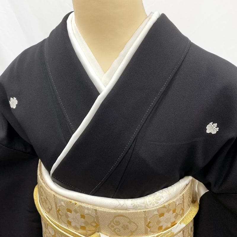 508mo43●豪華 総刺繍 相良刺繍 黒留袖 船 合戦 扇的 平家物語 希少柄