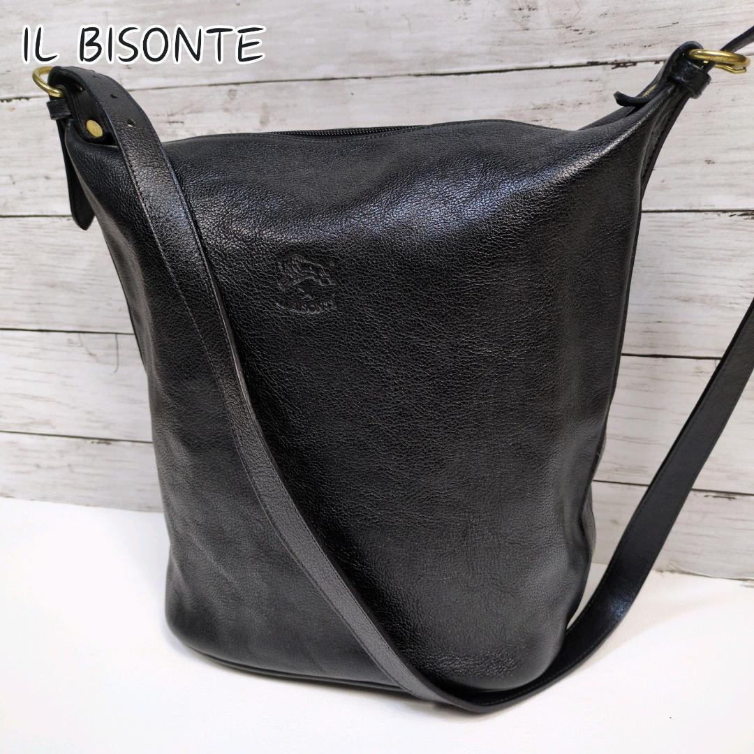 美品 イルビゾンテ ショルダーバッグ バケツ ハンドバッグ 2way シボ
