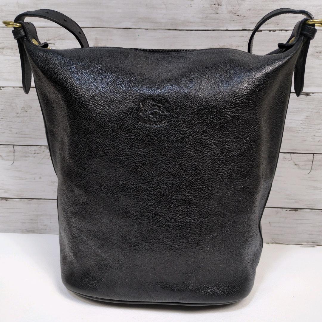 美品 イルビゾンテ ショルダーバッグ バケツ ハンドバッグ 2way シボ