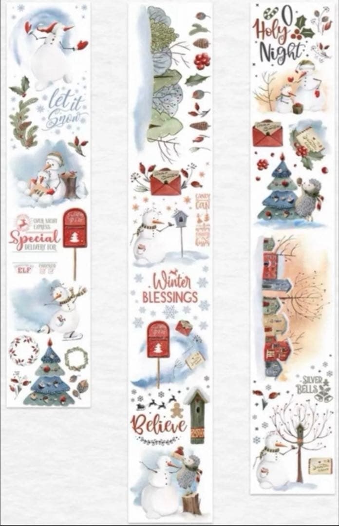 1754 PET 6cm×5m 圣诞童话镇　海外マステ　クリスマス　雪だるま