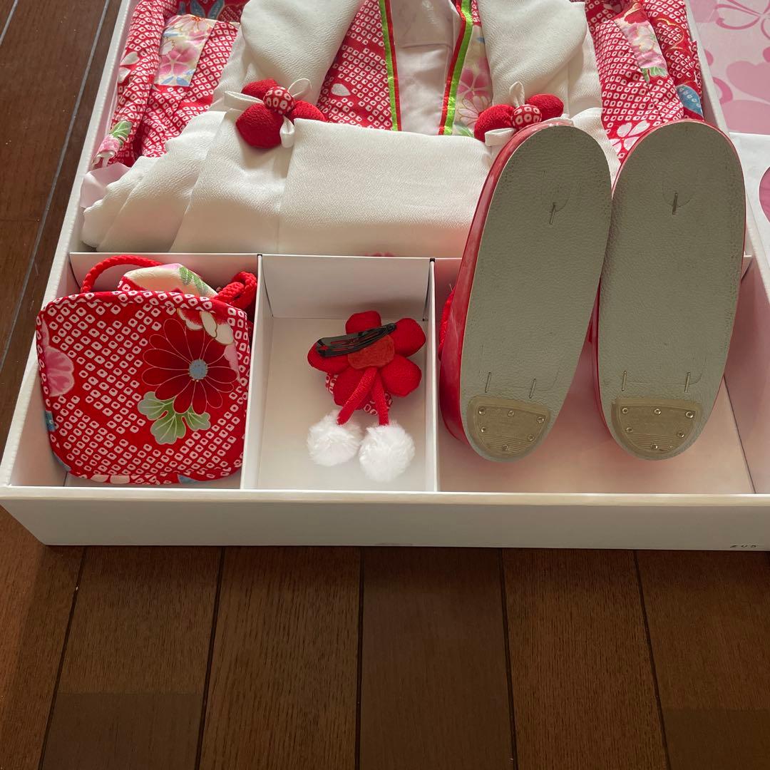 京都 花ひめ 捻り梅 赤 3歳　七五三着物