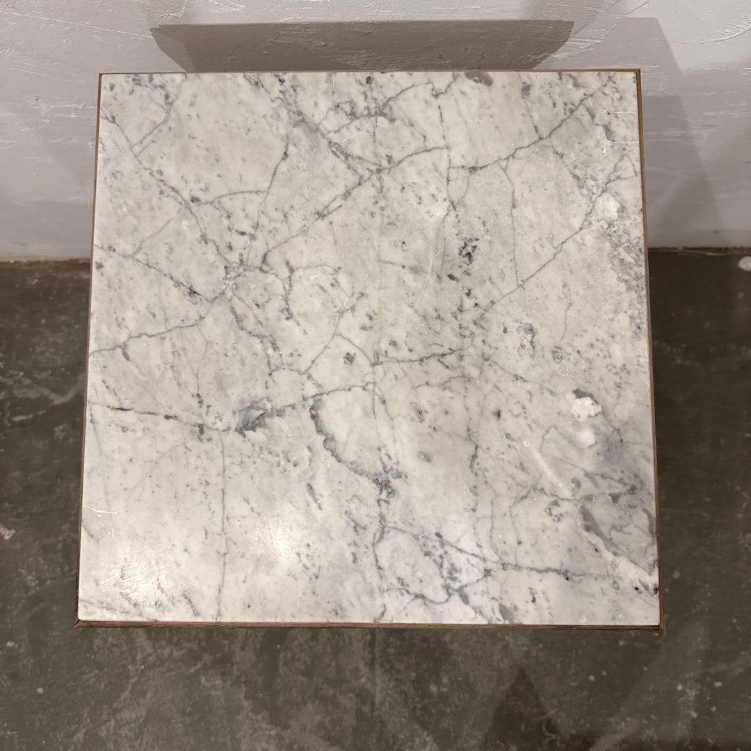 年末年始saleヴィンテージ　木製サイドテーブル　大理石天板