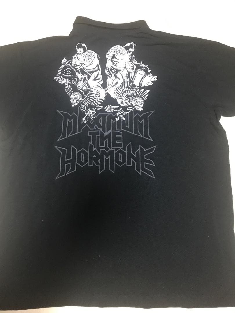 マキシマムザホルモン XXL ホルモン 未使用 ポロシャツ 豚 牛 ガイコツ