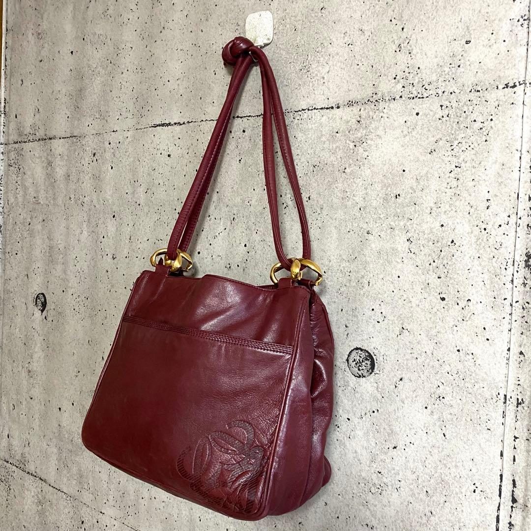 本物☆ロエベ アナグラム柄 ナッパレザー ワンショルダーバッグ ミニハンドバッグ