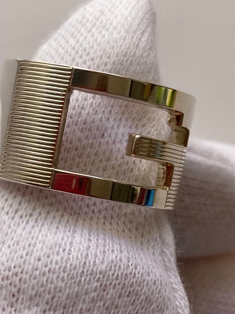 美品GUCCI グッチＧワイドリング １０号