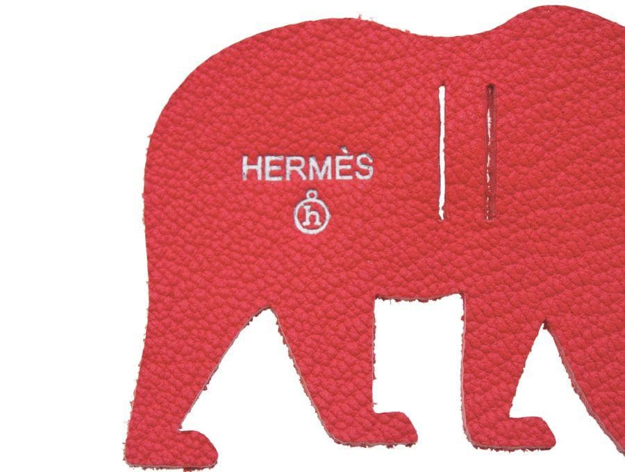 エルメス プティ・アッシュ ラッピングチャーム 熊 ベア レッド HERMES