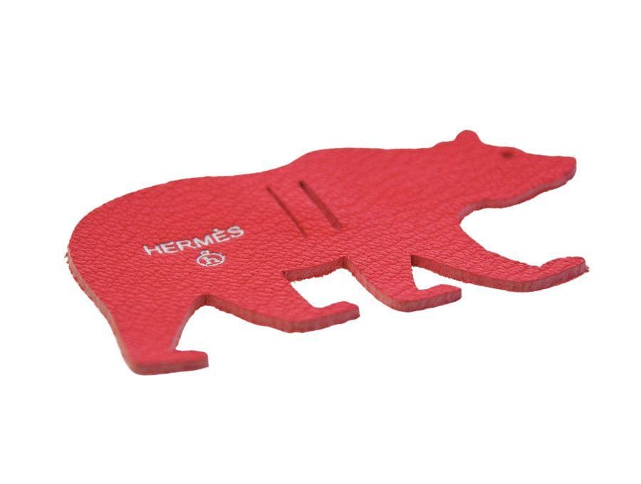 エルメス プティ・アッシュ ラッピングチャーム 熊 ベア レッド HERMES