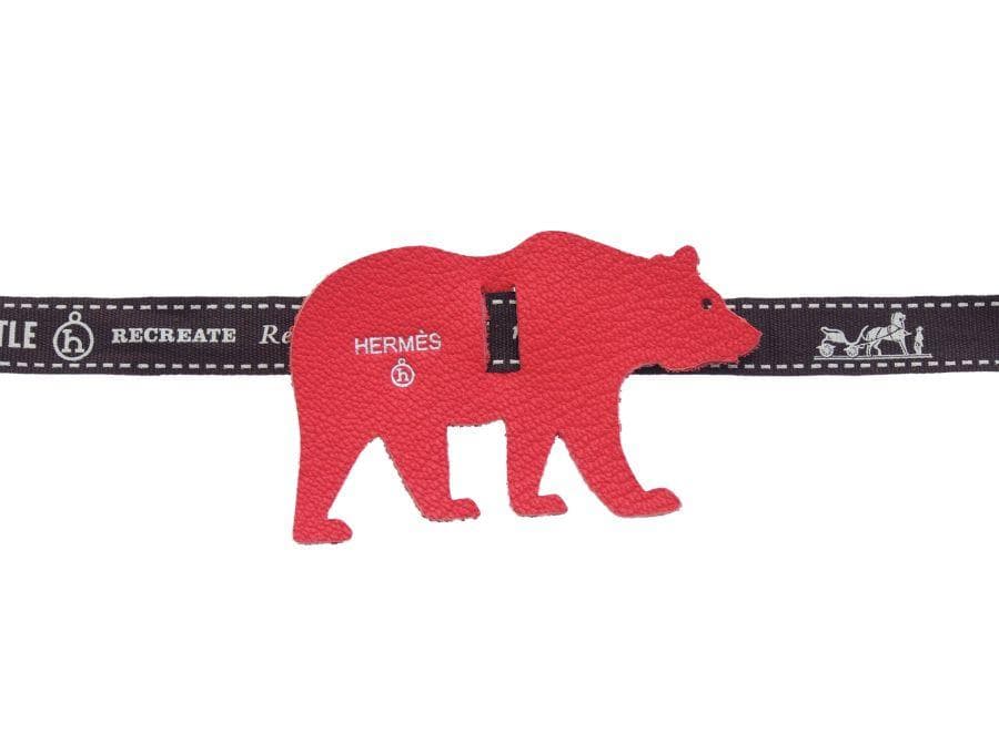 エルメス プティ・アッシュ ラッピングチャーム 熊 ベア レッド HERMES