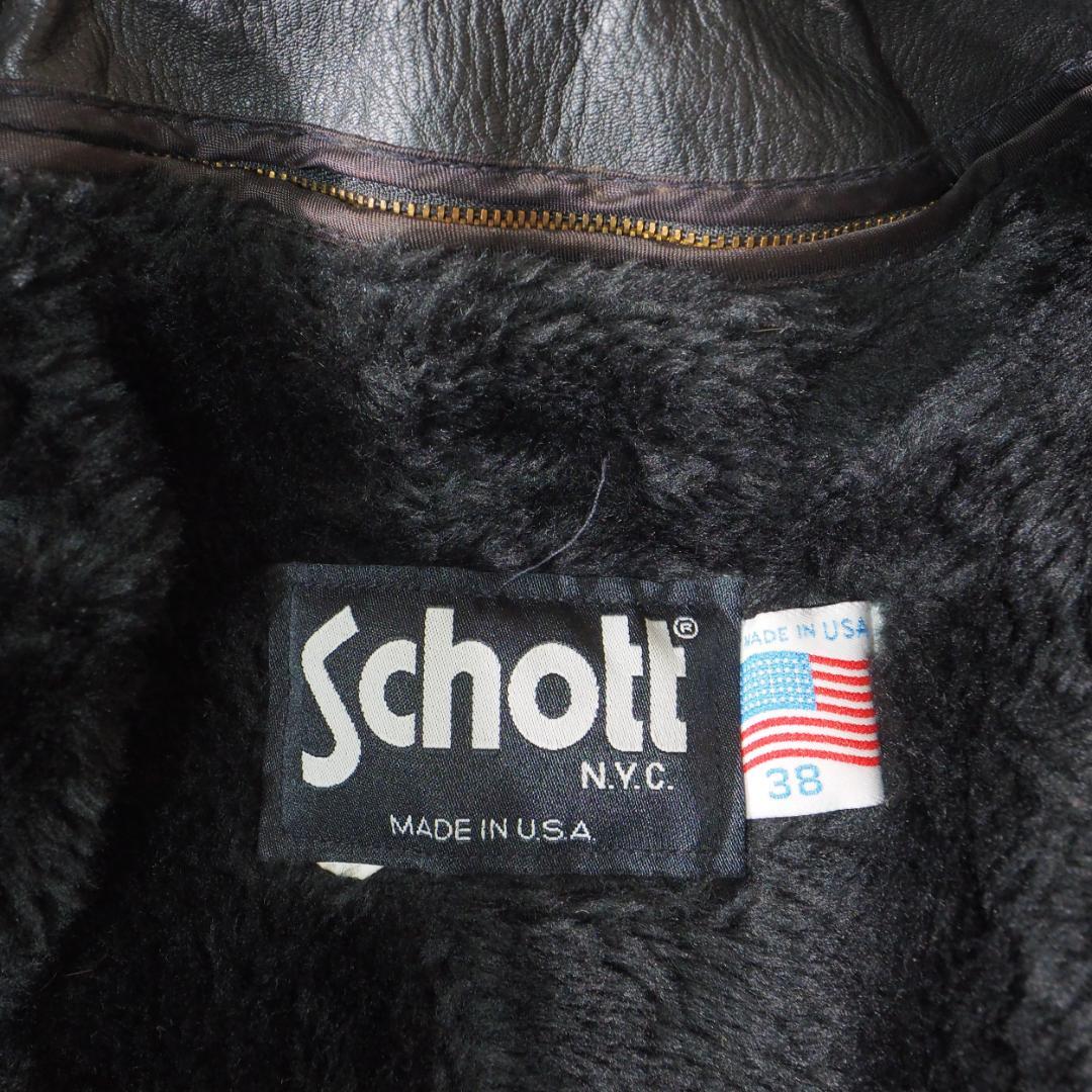 USA製 ショットSchott ライダースジャケット 680 ボアライナー 38