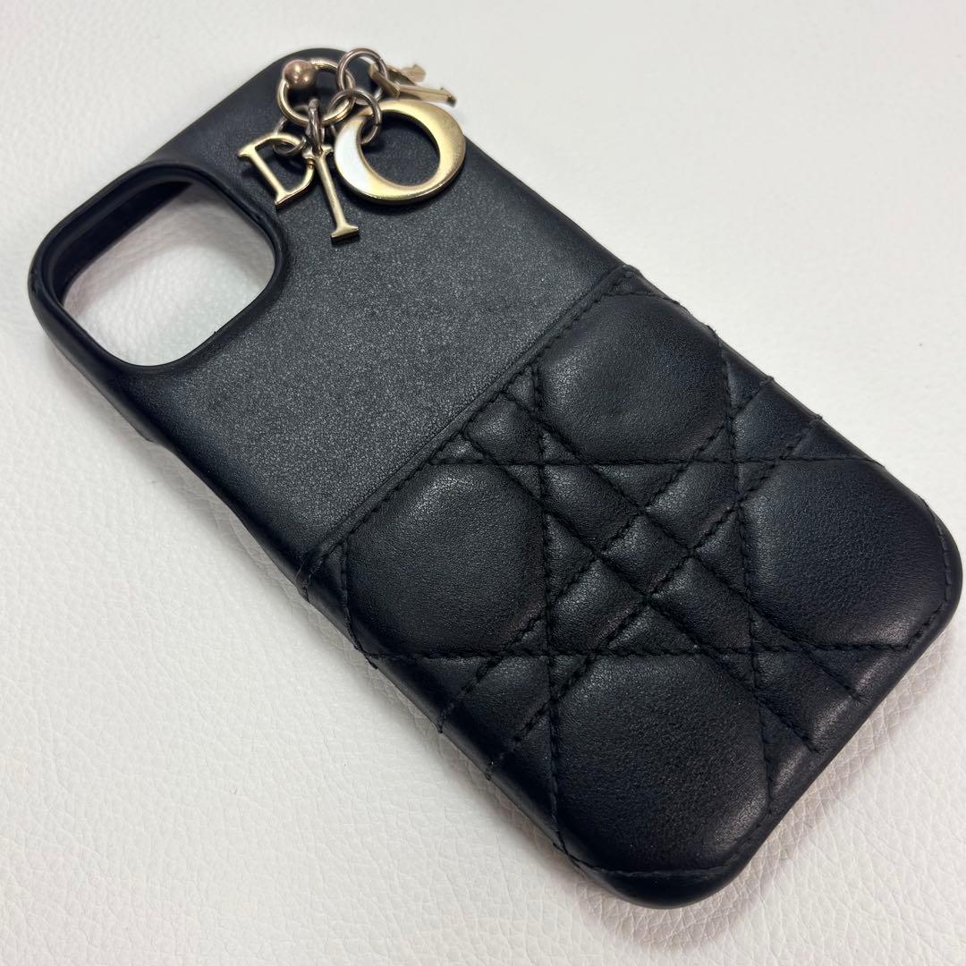 【美品】ディオール　カナージュ　iPhone14Pro スマホケース　ブラック