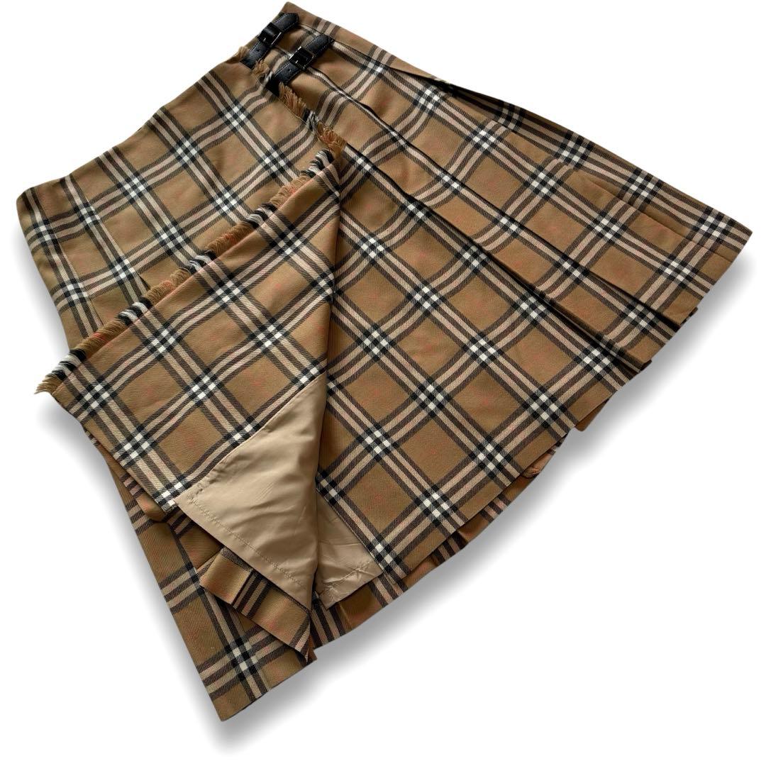 バーバリーロンドン ノバチェック プリーツスカート ベルト 大きいサイズ 15号
