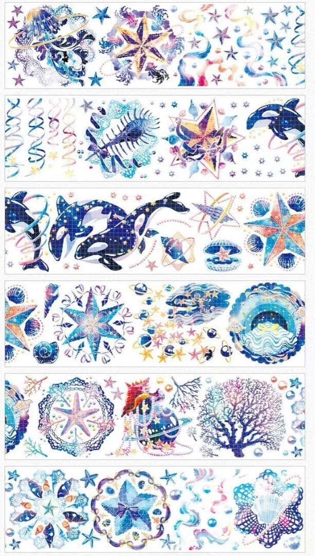 M1166.吾心×一木一横 深之海域 マスキングテープ PET