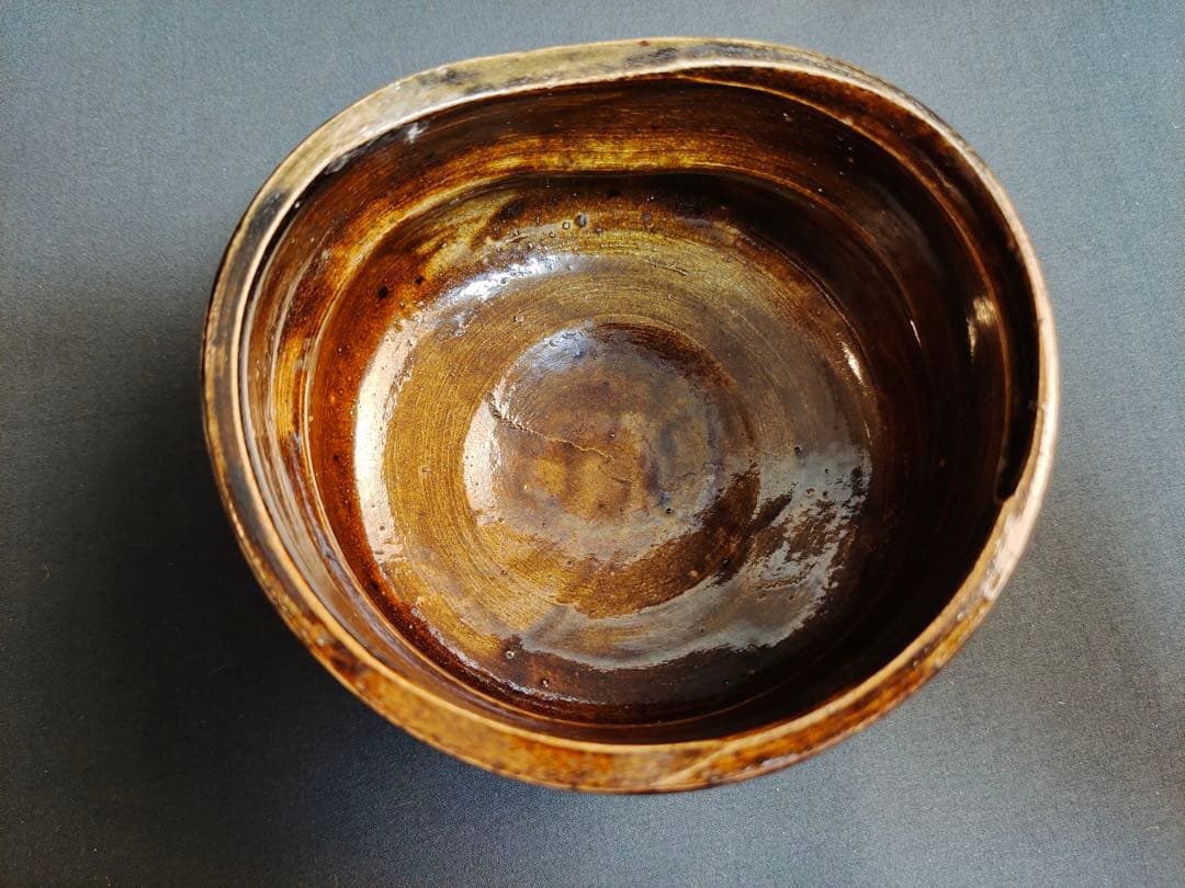 古瀬戸春袋茶碗　 抹茶碗　加藤春岱　幕末の陶工　当時物　共箱付　時代物　古美術品