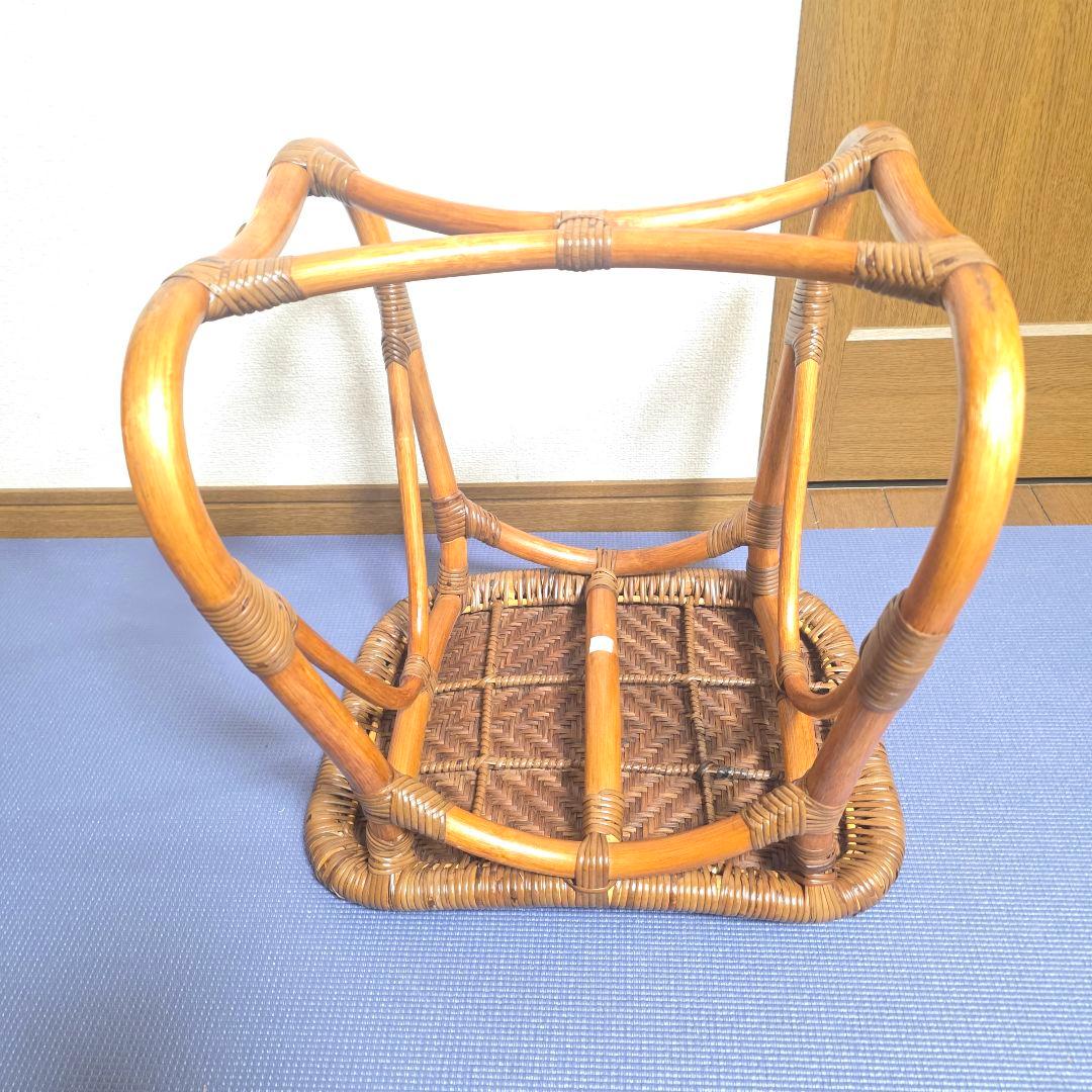 315】KAZAMA　カザマ　ラタン　スツール 籐 レトロ インテリア 椅子