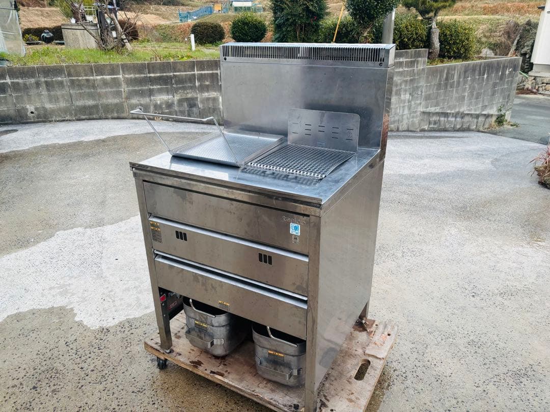 M3★タニコー★LPガス 2槽ガスフライヤー 油15L×2連 業務用 厨房 店舗