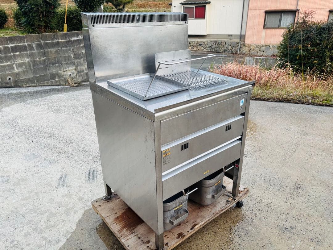 M3★タニコー★LPガス 2槽ガスフライヤー 油15L×2連 業務用 厨房 店舗