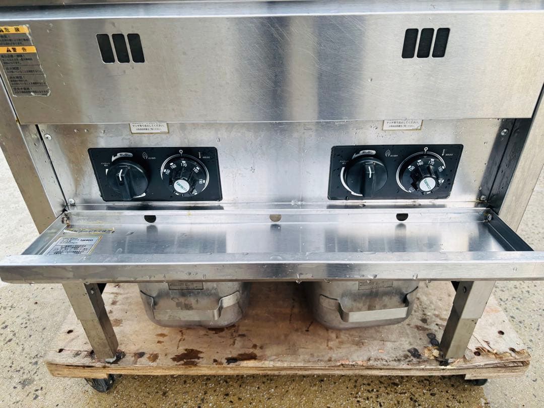 M3★タニコー★LPガス 2槽ガスフライヤー 油15L×2連 業務用 厨房 店舗