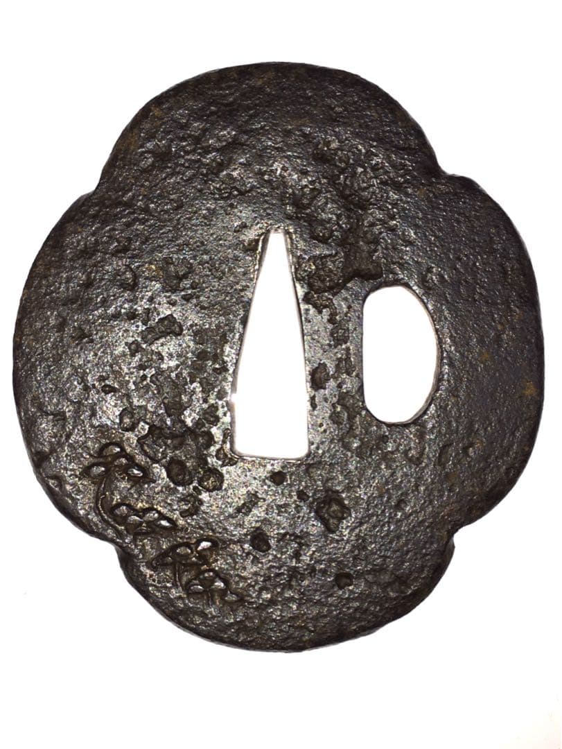 S6松紋木瓜形鉄鍔 木箱付 武具・刀装具