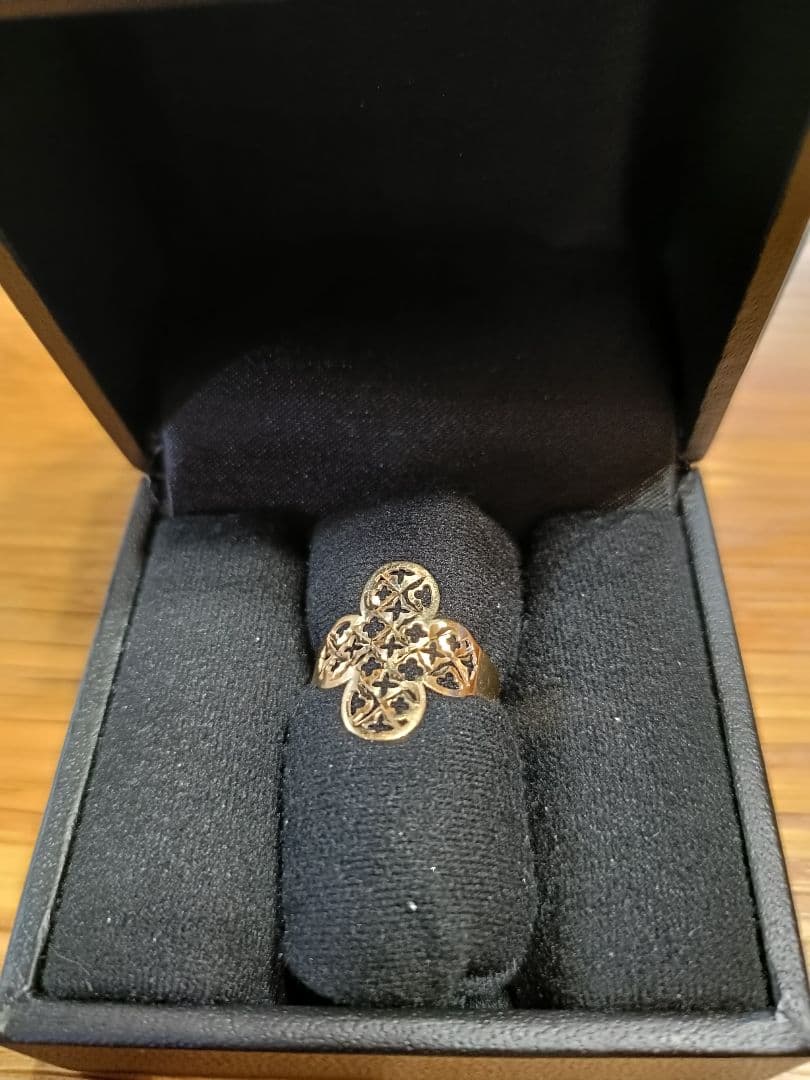 美品 K18 透かしデザインリング 13号