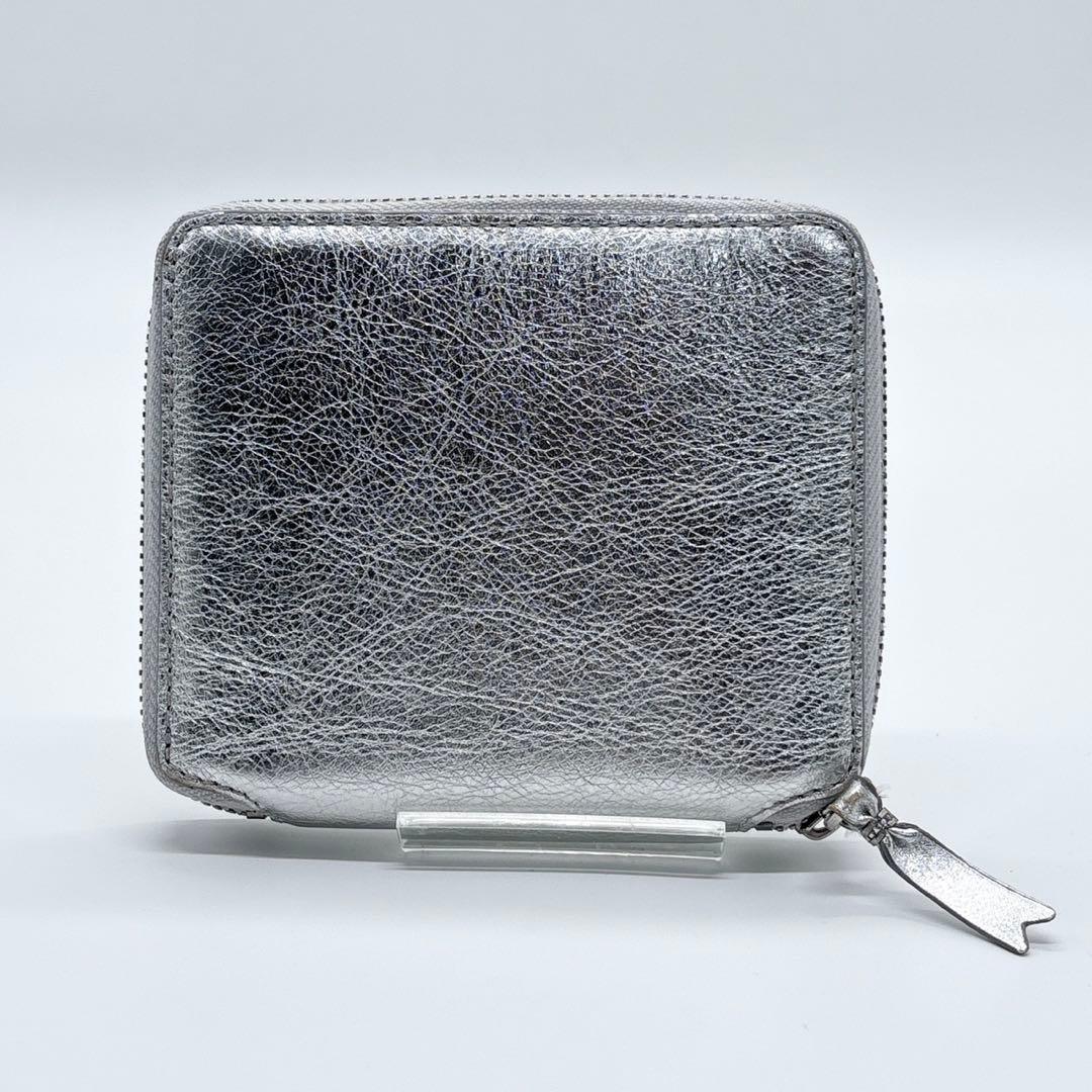 激レア✨ コムデギャルソン　2つ折り財布 ラウンドファスナー シルバー