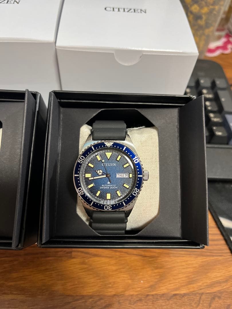 CITIZEN 手巻き時計 青 ダイバーズスタイル