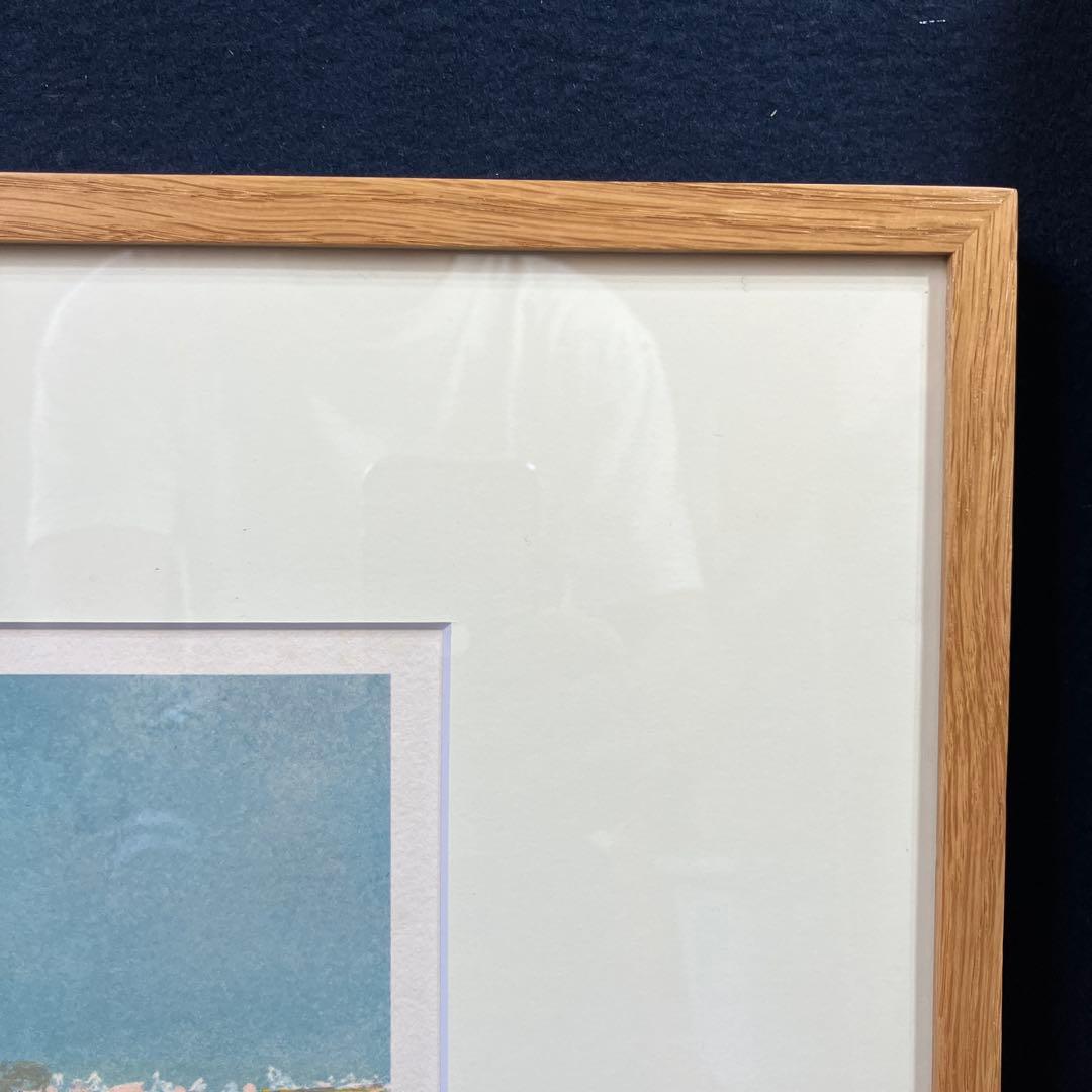 リトグラフ版画　アンドレ•ブーリエ　「朝の沼」