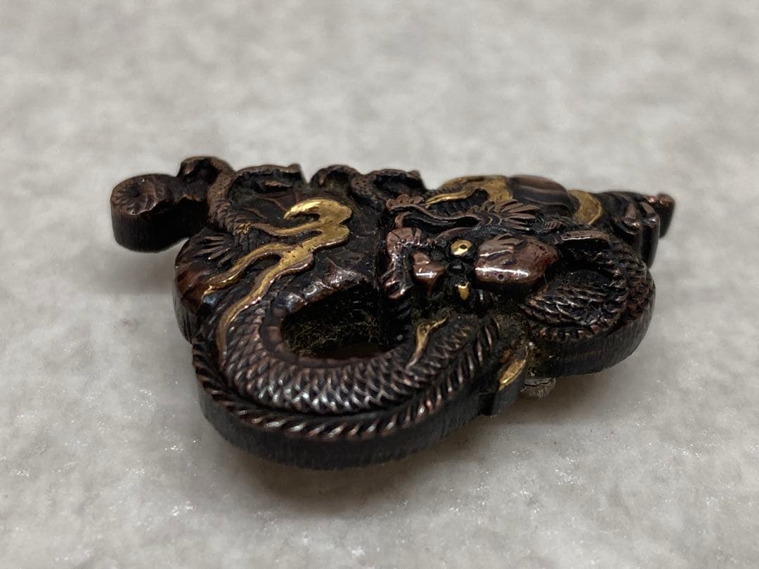 時代物 当時物 金工 帯留 龍 りゅう アンティーク