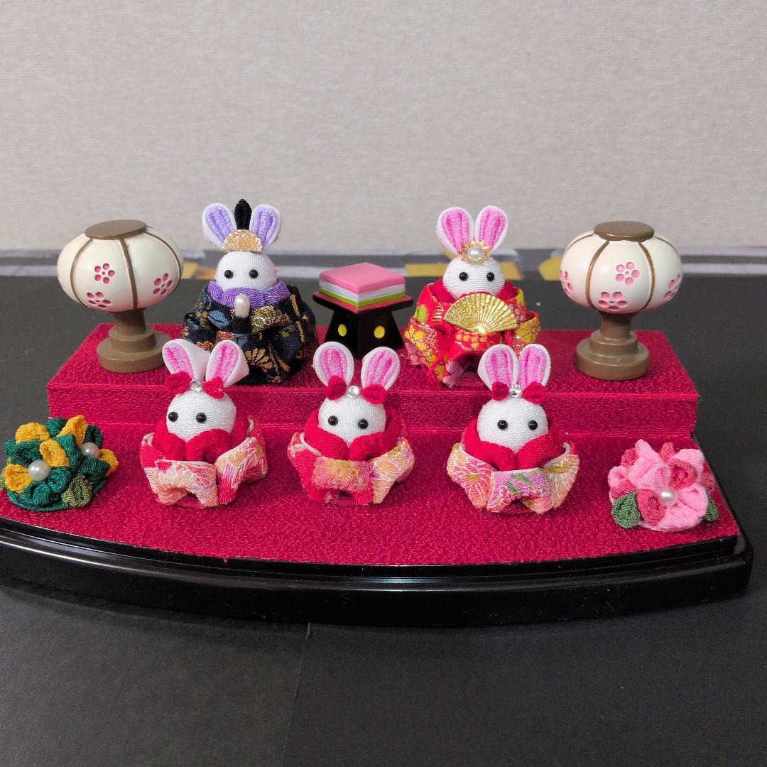 つまみ細工 吊るし飾りと雛飾りセット　 雛壇 　赤