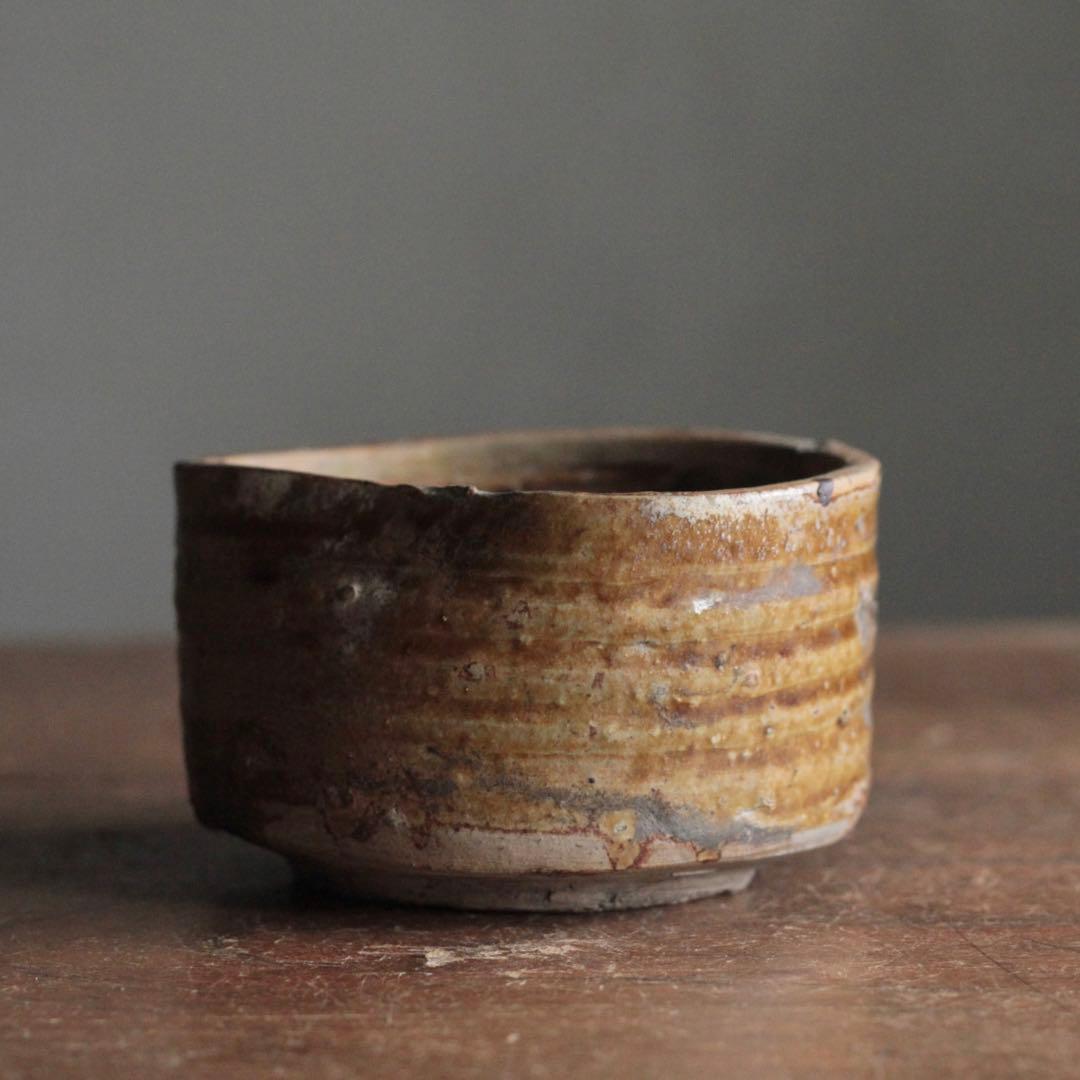 美濃 飴釉 半筒 茶碗 野香炉 江戸初〜前期 古美術 古道具 アンティーク