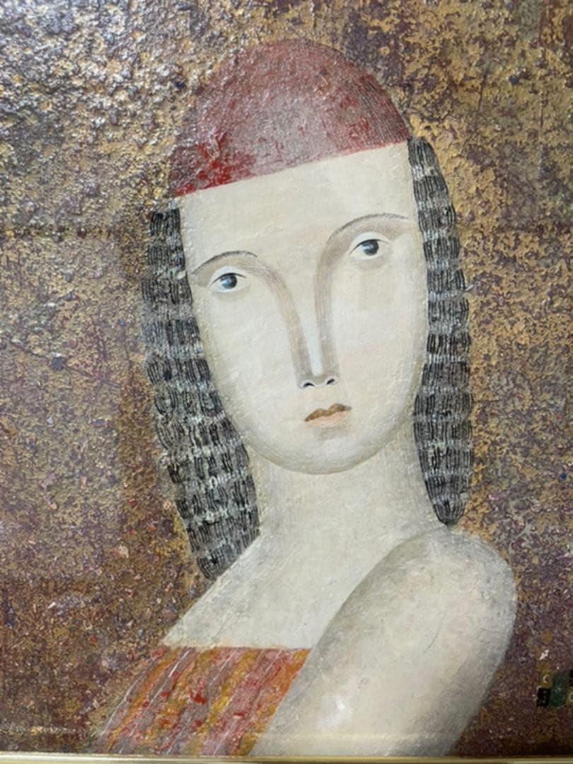 河村純一郎『遠い日』ミクスドメディア F4 原画 真作保証 1点もの