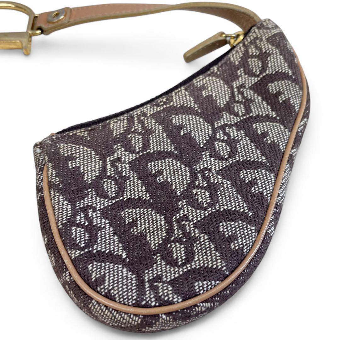 クリスチャンディオール　トロッター　サドル　ケース　ゴールド金具　ブラウン