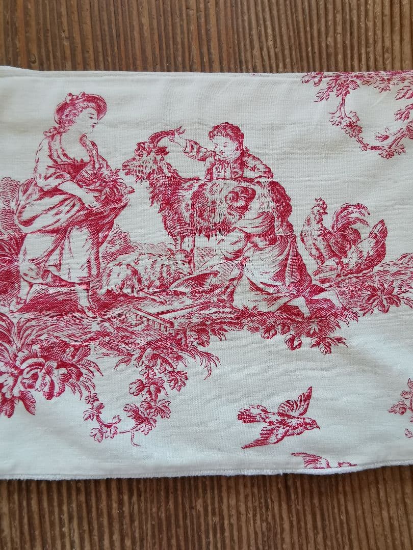 アンティークトワルドジュイ 子供とカップルと天使 田園風景 ランナー マフラー