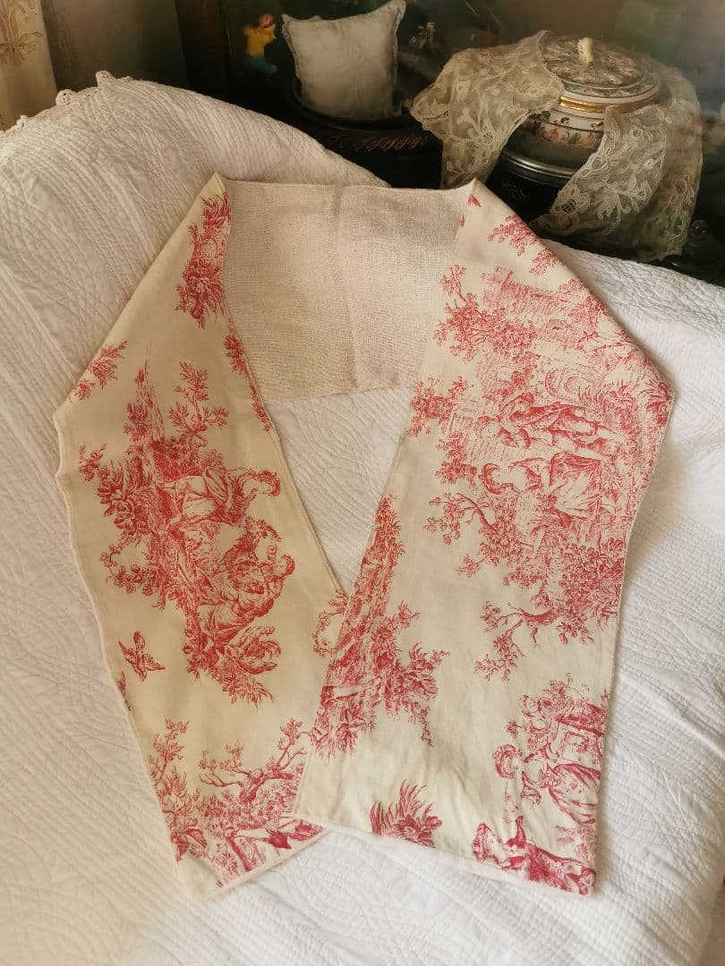 アンティークトワルドジュイ 子供とカップルと天使 田園風景 ランナー マフラー