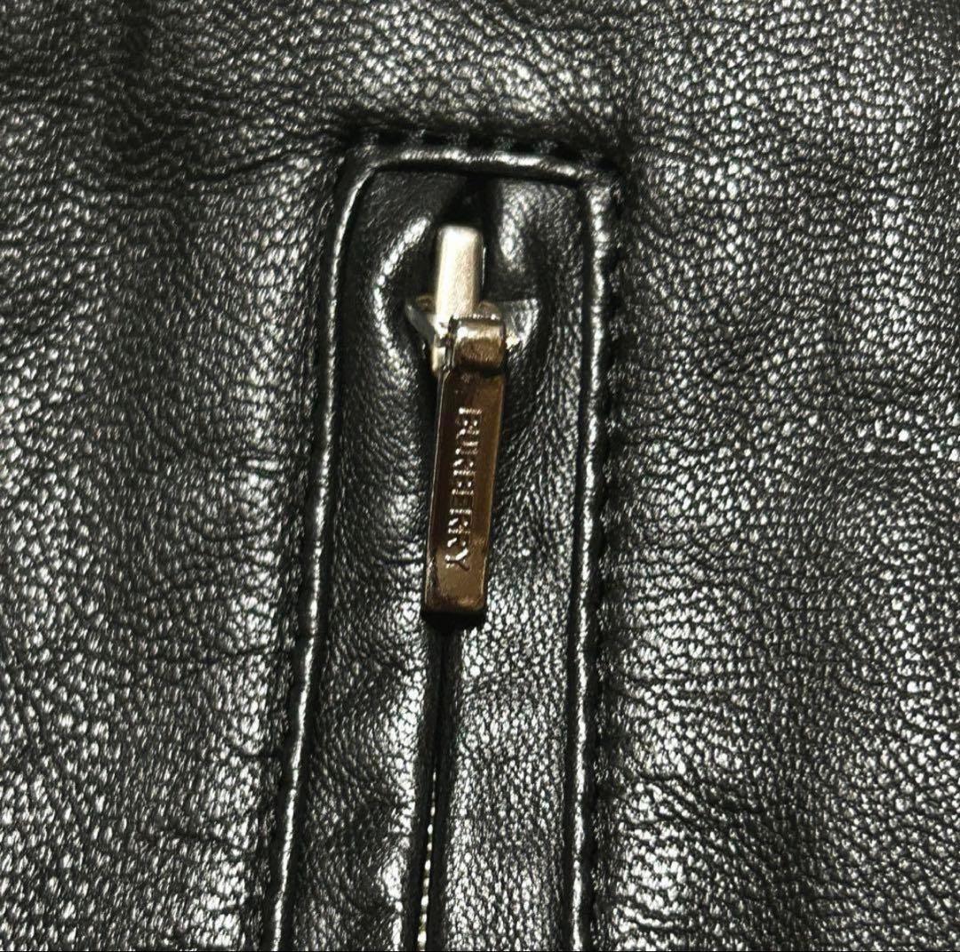 【美品】バーバリーブラックレーベル ラムレザー ジャケット ノバチェック L