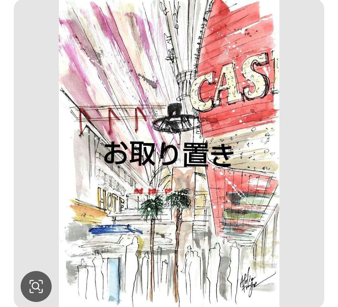 原画#3795 海　黒猫　ニース　フランス　ヨーロッパ　水彩画　ドローイング　鳥