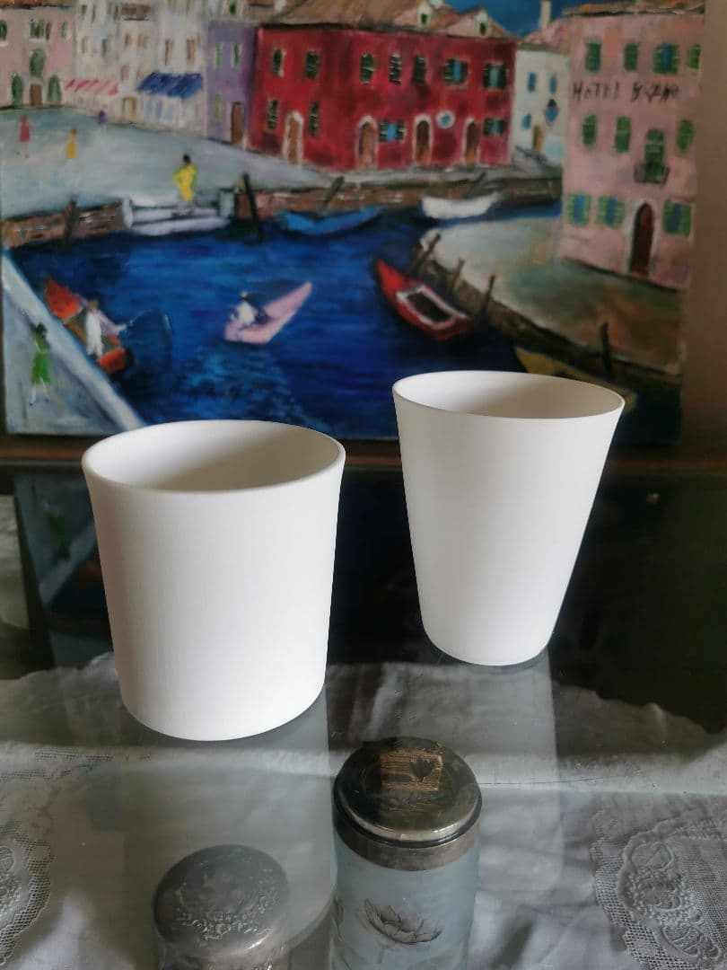 黒田泰蔵？ 白磁 端正な酒器 カップ オブジェ WASASABI購入 ２客セット