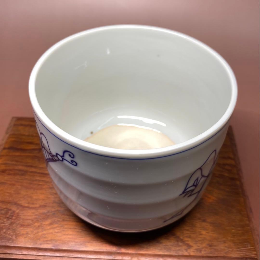 【茶道具】清閑寺窯　祥平造　染付冠手火入（共箱）