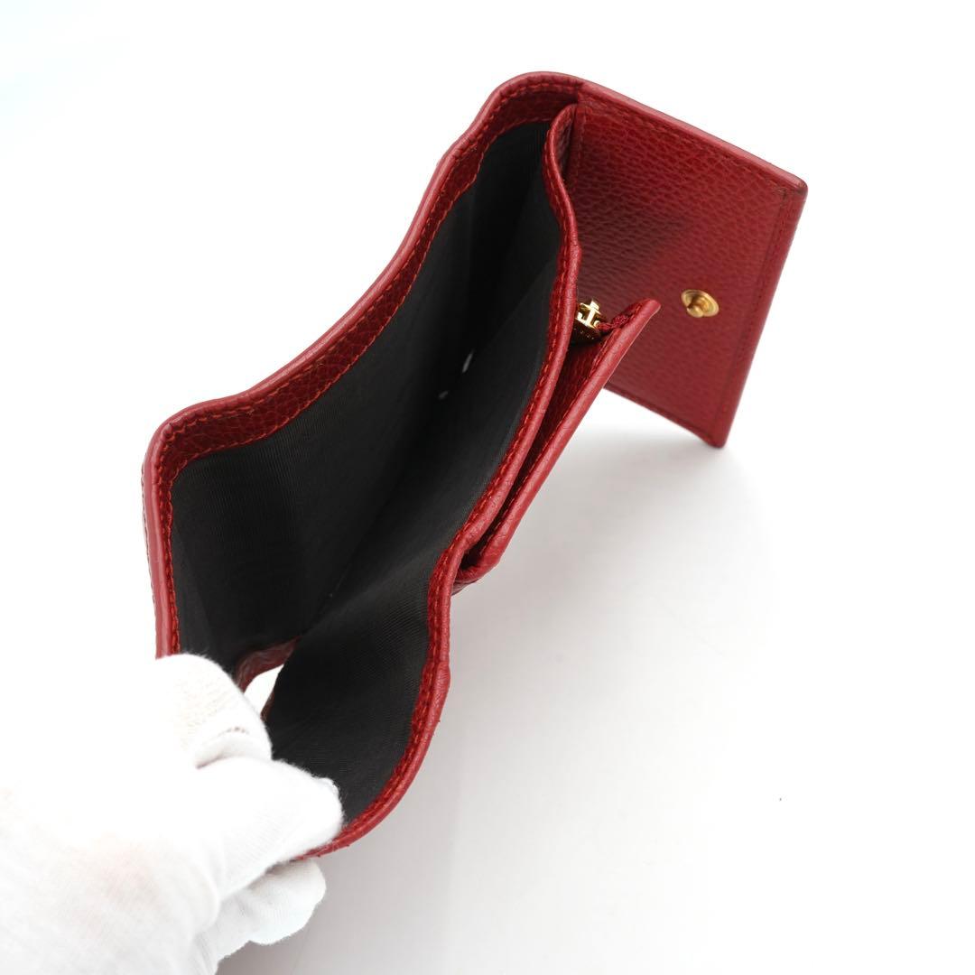 ✨未使用展示品✨　GUCCI ミニ財布　マーモント　三つ折り　GGロゴ　刻印