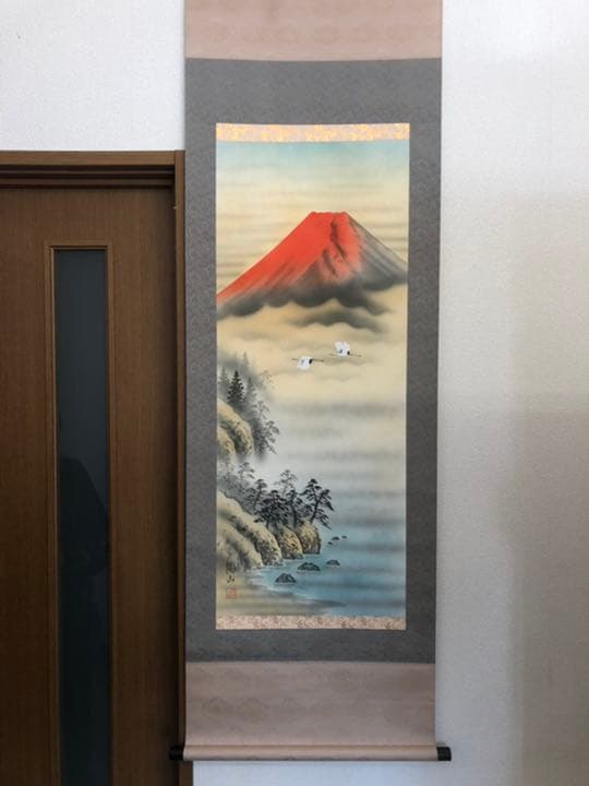 掛け軸「赤富士」