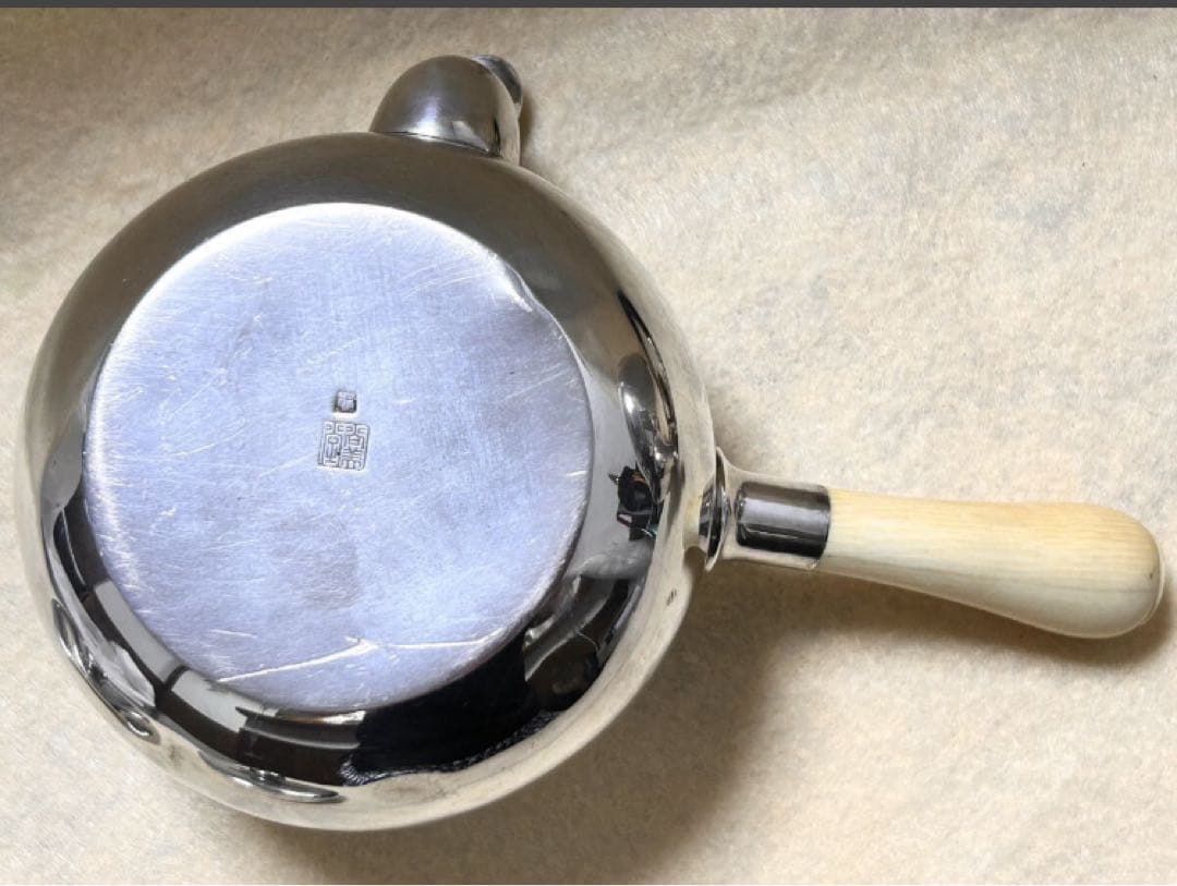 尚美堂 銀製 厚板 横手急須 煎茶道具 湯沸 銀瓶 2点セット