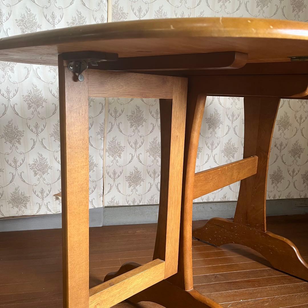 【アンティーク】北欧レトロ 木製 バタフライテーブル ドロップリーフテーブル 机
