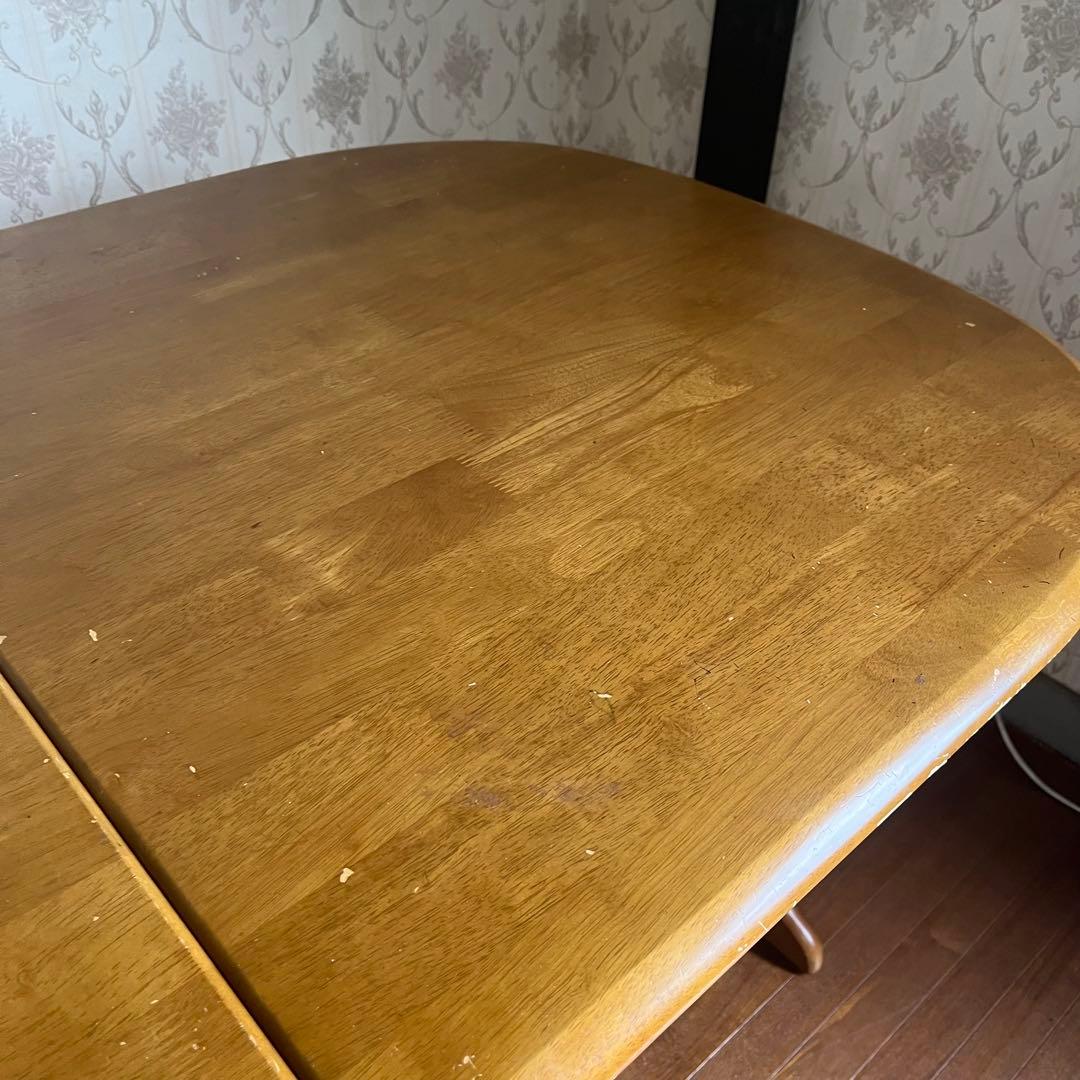 【アンティーク】北欧レトロ 木製 バタフライテーブル ドロップリーフテーブル 机