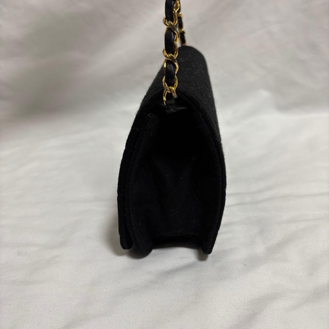 中古 シャネル マトラッセ ココマーク チェーンショルダー バッグ コットン