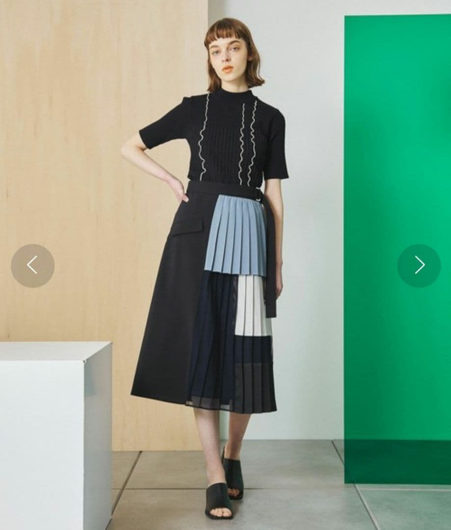 【最終値下/新品未使用】UNITED TOKYO　ブロッキングメッシュ スカート