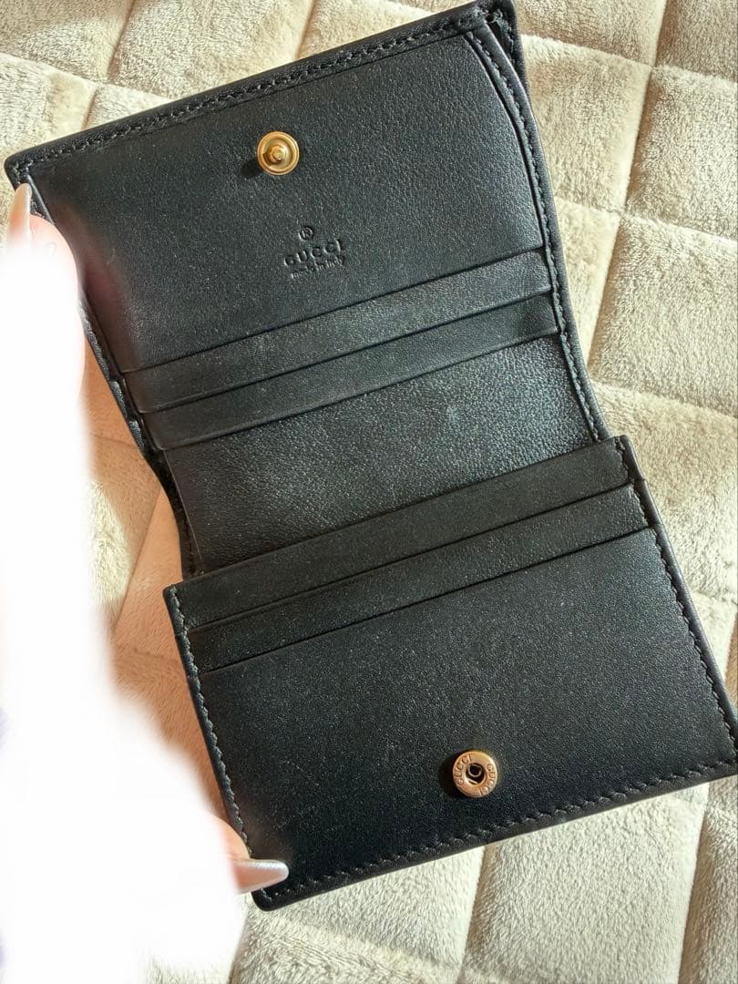 GUCCI ブラック 二つ折り財布 キルティング