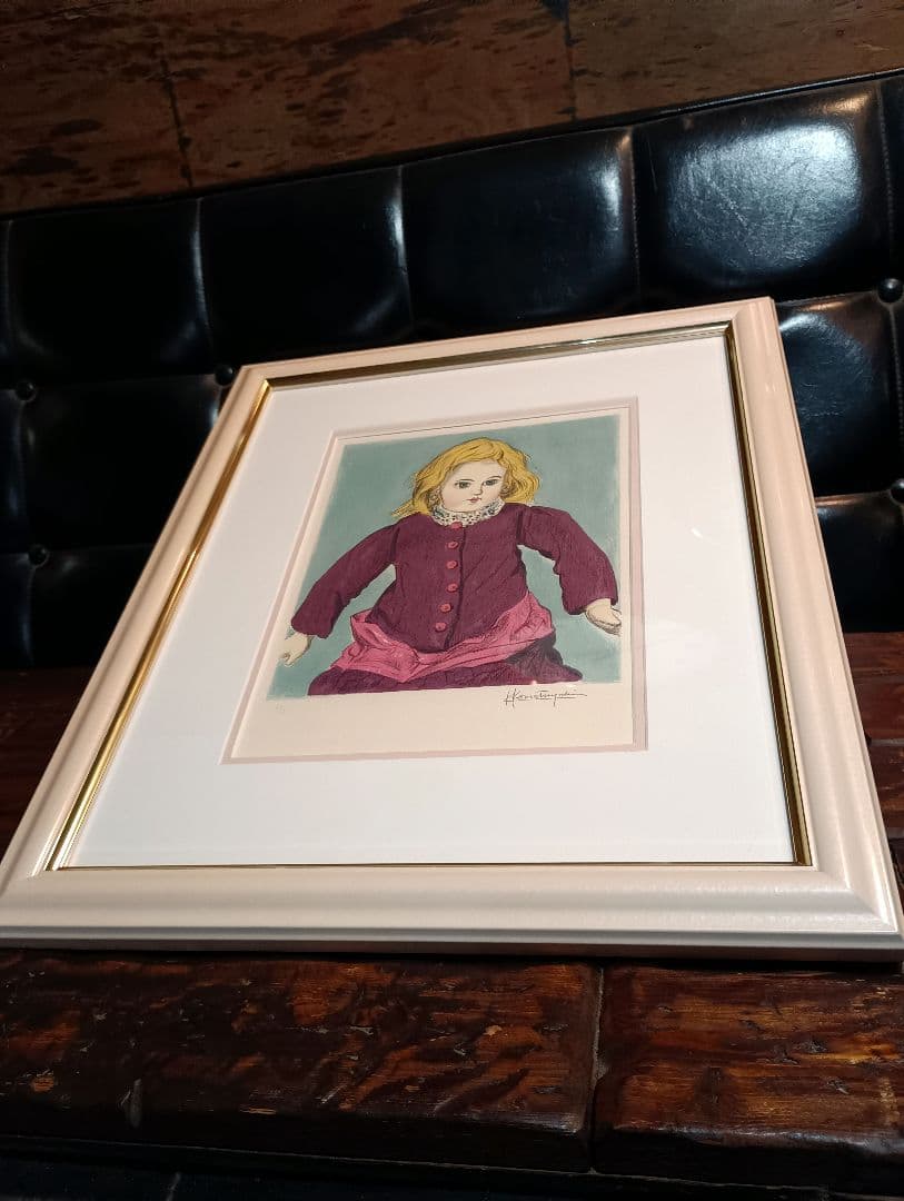 小松崎邦雄　リトグラフ　ドール　パール　ピンク　ミルキー　金髪　少女　直筆サイン