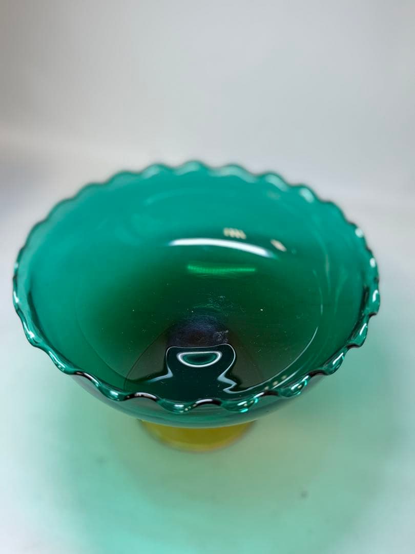 T80 昭和レトロ コンポートガラス鉢 アンティーク