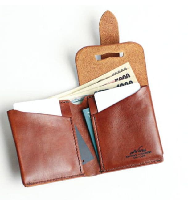 池之端銀革店　イタリアンレザー牛革　ギャルソン 三つ折り財布